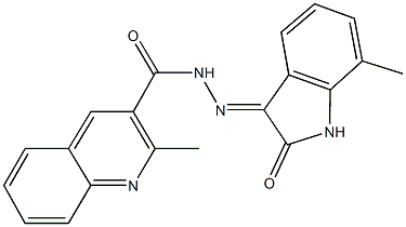 2-methyl-N'-(7-methyl-2-oxo-1,2-dihydro-3H-indol-3-ylidene)-3-quinolinecarbohydrazide Struktur