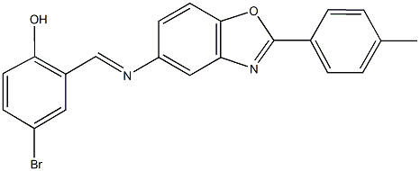 4-bromo-2-({[2-(4-methylphenyl)-1,3-benzoxazol-5-yl]imino}methyl)phenol Struktur