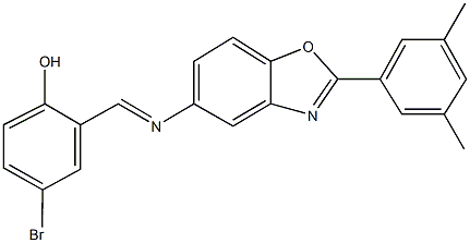 4-bromo-2-({[2-(3,5-dimethylphenyl)-1,3-benzoxazol-5-yl]imino}methyl)phenol Struktur