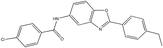 4-chloro-N-[2-(4-ethylphenyl)-1,3-benzoxazol-5-yl]benzamide Struktur