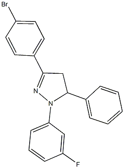 3-(4-bromophenyl)-1-(3-fluorophenyl)-5-phenyl-4,5-dihydro-1H-pyrazole Struktur