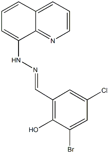 3-bromo-5-chloro-2-hydroxybenzaldehyde 8-quinolinylhydrazone Struktur