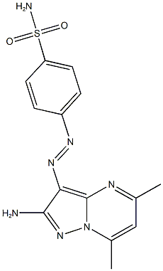 4-[(2-amino-5,7-dimethylpyrazolo[1,5-a]pyrimidin-3-yl)diazenyl]benzenesulfonamide Struktur