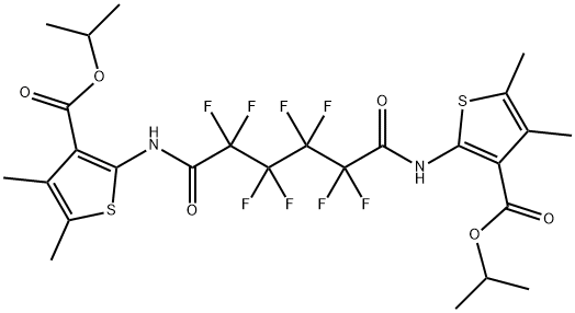 isopropyl 4,5-dimethyl-2-[(2,2,3,3,4,4,5,5-octafluoro-6-{[3-(isopropoxycarbonyl)-4,5-dimethyl-2-thienyl]amino}-6-oxohexanoyl)amino]-3-thiophenecarboxylate Struktur