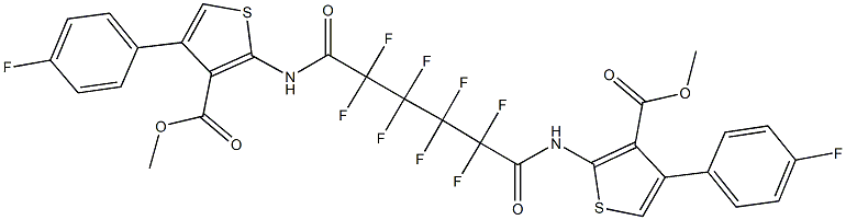 methyl 4-(4-fluorophenyl)-2-[(2,2,3,3,4,4,5,5-octafluoro-6-{[4-(4-fluorophenyl)-3-(methoxycarbonyl)-2-thienyl]amino}-6-oxohexanoyl)amino]-3-thiophenecarboxylate Struktur