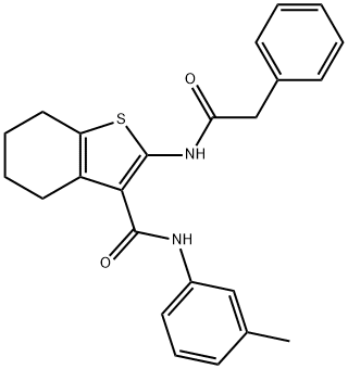 N-(3-methylphenyl)-2-[(phenylacetyl)amino]-4,5,6,7-tetrahydro-1-benzothiophene-3-carboxamide Struktur