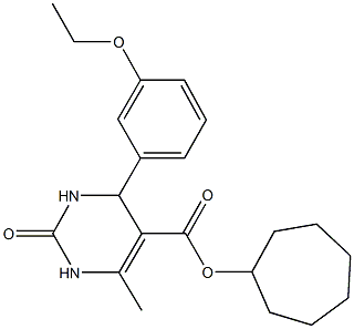 cycloheptyl 4-(3-ethoxyphenyl)-6-methyl-2-oxo-1,2,3,4-tetrahydro-5-pyrimidinecarboxylate Struktur