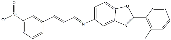 5-[(3-{3-nitrophenyl}-2-propenylidene)amino]-2-(2-methylphenyl)-1,3-benzoxazole Struktur