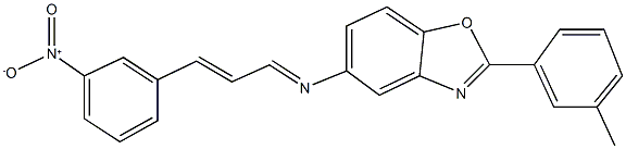 5-[(3-{3-nitrophenyl}-2-propenylidene)amino]-2-(3-methylphenyl)-1,3-benzoxazole Struktur