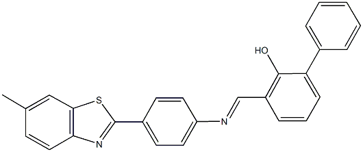 3-({[4-(6-methyl-1,3-benzothiazol-2-yl)phenyl]imino}methyl)[1,1'-biphenyl]-2-ol Struktur