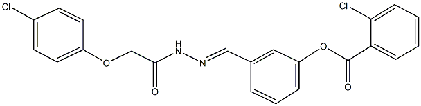 3-{2-[(4-chlorophenoxy)acetyl]carbohydrazonoyl}phenyl 2-chlorobenzoate Struktur