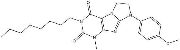 8-(4-methoxyphenyl)-1-methyl-3-octyl-7,8-dihydro-1H-imidazo[2,1-f]purine-2,4(3H,6H)-dione Struktur