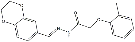 N'-(2,3-dihydro-1,4-benzodioxin-6-ylmethylene)-2-(2-methylphenoxy)acetohydrazide Struktur