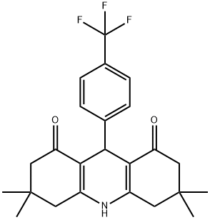 3,3,6,6-tetramethyl-9-[4-(trifluoromethyl)phenyl]-3,4,6,7,9,10-hexahydro-1,8(2H,5H)-acridinedione Struktur