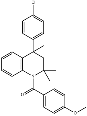 4-(4-chlorophenyl)-1-(4-methoxybenzoyl)-2,2,4-trimethyl-1,2,3,4-tetrahydroquinoline Struktur