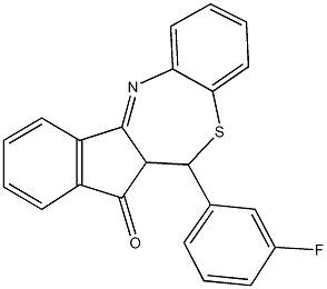 6-(3-fluorophenyl)-6,6a-dihydro-7H-indeno[2,1-c][1,5]benzothiazepin-7-one Struktur