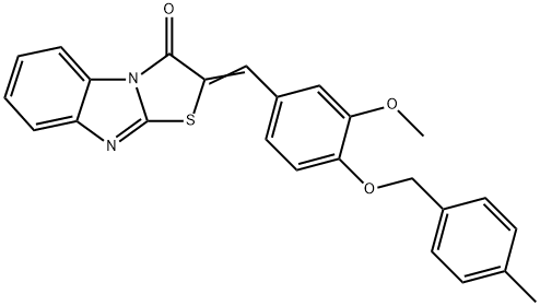 2-{3-methoxy-4-[(4-methylbenzyl)oxy]benzylidene}[1,3]thiazolo[3,2-a]benzimidazol-3(2H)-one Struktur