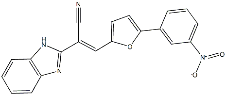 2-(1H-benzimidazol-2-yl)-3-(5-{3-nitrophenyl}-2-furyl)acrylonitrile Struktur