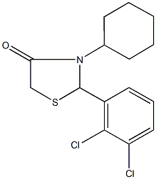 3-cyclohexyl-2-(2,3-dichlorophenyl)-1,3-thiazolidin-4-one Struktur