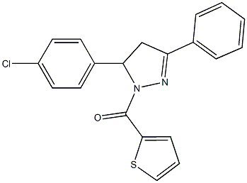 5-(4-chlorophenyl)-3-phenyl-1-(2-thienylcarbonyl)-4,5-dihydro-1H-pyrazole Struktur