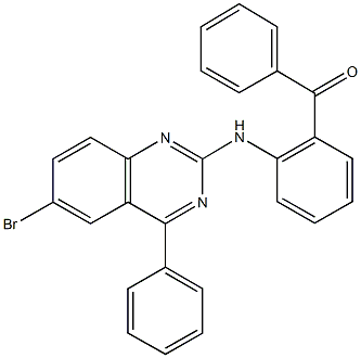 {2-[(6-bromo-4-phenylquinazolin-2-yl)amino]phenyl}(phenyl)methanone Struktur