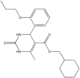 cyclohexylmethyl 6-methyl-2-oxo-4-(2-propoxyphenyl)-1,2,3,4-tetrahydro-5-pyrimidinecarboxylate Struktur