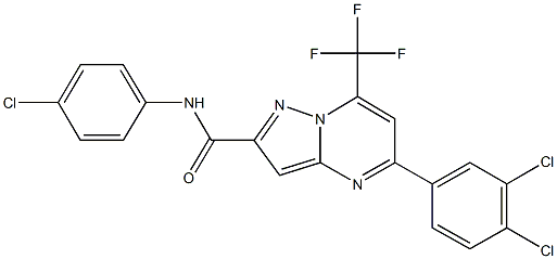 N-(4-chlorophenyl)-5-(3,4-dichlorophenyl)-7-(trifluoromethyl)pyrazolo[1,5-a]pyrimidine-2-carboxamide Struktur