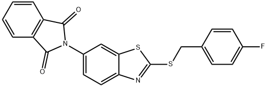 2-{2-[(4-fluorobenzyl)sulfanyl]-1,3-benzothiazol-6-yl}-1H-isoindole-1,3(2H)-dione Struktur