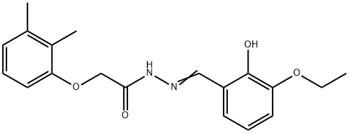 2-(2,3-dimethylphenoxy)-N'-(3-ethoxy-2-hydroxybenzylidene)acetohydrazide Struktur