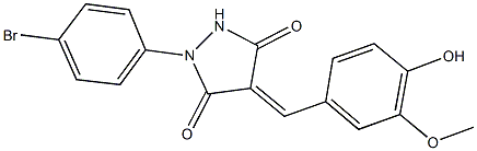 1-(4-bromophenyl)-4-(4-hydroxy-3-methoxybenzylidene)-3,5-pyrazolidinedione Struktur