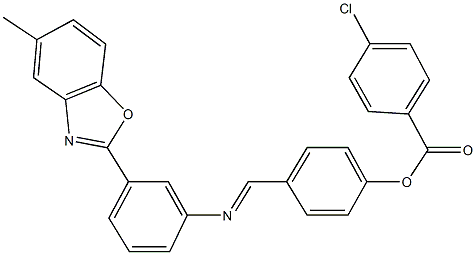 4-({[3-(5-methyl-1,3-benzoxazol-2-yl)phenyl]imino}methyl)phenyl 4-chlorobenzoate Struktur