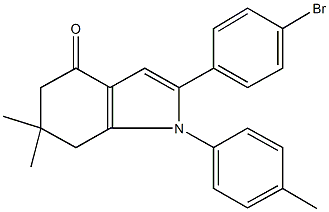 2-(4-bromophenyl)-6,6-dimethyl-1-(4-methylphenyl)-1,5,6,7-tetrahydro-4H-indol-4-one Struktur