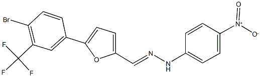 5-[4-bromo-3-(trifluoromethyl)phenyl]-2-furaldehyde {4-nitrophenyl}hydrazone Struktur