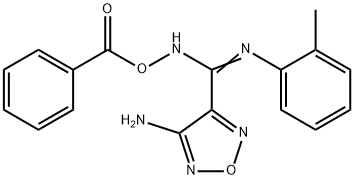 4-amino-N'-(benzoyloxy)-N-(2-methylphenyl)-1,2,5-oxadiazole-3-carboximidamide Struktur