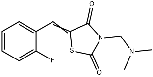 3-[(dimethylamino)methyl]-5-(2-fluorobenzylidene)-1,3-thiazolidine-2,4-dione Struktur