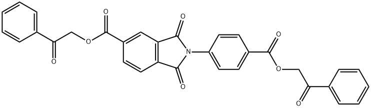 2-oxo-2-phenylethyl 1,3-dioxo-2-{4-[(2-oxo-2-phenylethoxy)carbonyl]phenyl}-5-isoindolinecarboxylate Struktur