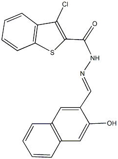 3-chloro-N'-[(3-hydroxy-2-naphthyl)methylene]-1-benzothiophene-2-carbohydrazide Struktur