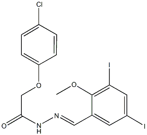 2-(4-chlorophenoxy)-N'-(3,5-diiodo-2-methoxybenzylidene)acetohydrazide Struktur