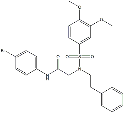 N-(4-bromophenyl)-2-[[(3,4-dimethoxyphenyl)sulfonyl](2-phenylethyl)amino]acetamide Struktur