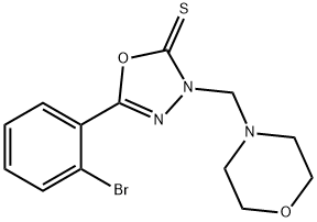 5-(2-bromophenyl)-3-(4-morpholinylmethyl)-1,3,4-oxadiazole-2(3H)-thione Struktur