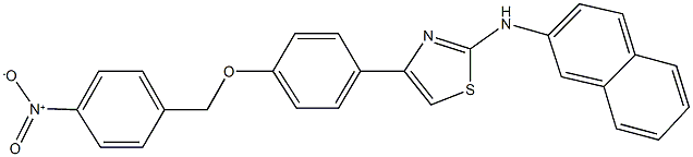 4-[4-({4-nitrobenzyl}oxy)phenyl]-2-(2-naphthylamino)-1,3-thiazole Struktur