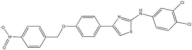 2-(3,4-dichloroanilino)-4-[4-({4-nitrobenzyl}oxy)phenyl]-1,3-thiazole Struktur