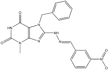 3-nitrobenzaldehyde (7-benzyl-3-methyl-2,6-dioxo-2,3,6,7-tetrahydro-1H-purin-8-yl)hydrazone Struktur