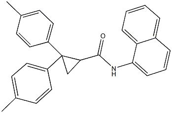 2,2-bis(4-methylphenyl)-N-(1-naphthyl)cyclopropanecarboxamide Struktur