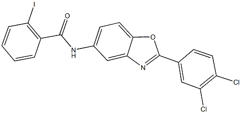 N-[2-(3,4-dichlorophenyl)-1,3-benzoxazol-5-yl]-2-iodobenzamide Struktur