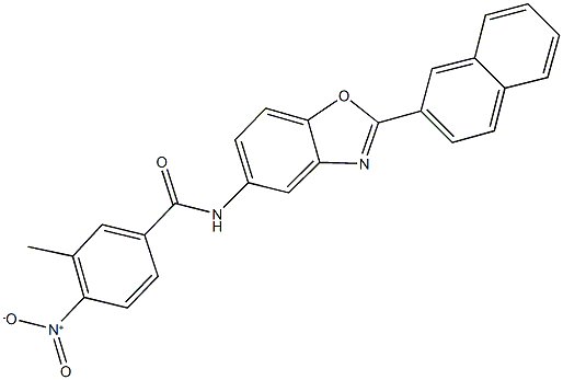 4-nitro-3-methyl-N-[2-(2-naphthyl)-1,3-benzoxazol-5-yl]benzamide Struktur