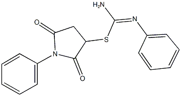 2,5-dioxo-1-phenylpyrrolidin-3-yl N'-phenylimidothiocarbamate Struktur