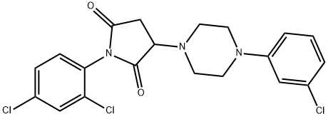 3-[4-(3-chlorophenyl)-1-piperazinyl]-1-(2,4-dichlorophenyl)-2,5-pyrrolidinedione Struktur