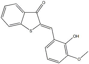 2-(2-hydroxy-3-methoxybenzylidene)-1-benzothiophen-3(2H)-one Struktur