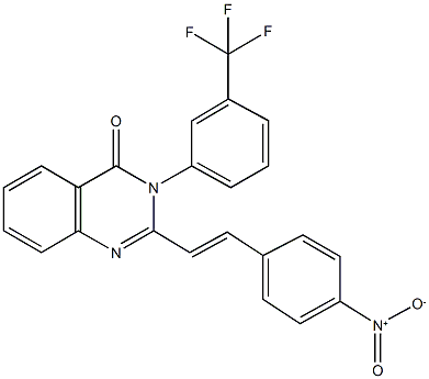 2-(2-{4-nitrophenyl}vinyl)-3-[3-(trifluoromethyl)phenyl]-4(3H)-quinazolinone Struktur